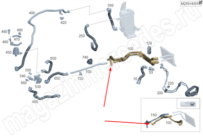 Шланг системы отопителя от теплообменника к разъему Mercedes Шланг системы отопителя от теплообменника к разъему Mercedes